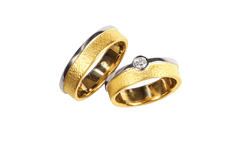 05313+05314-wedding rings, gold 750 and brillant